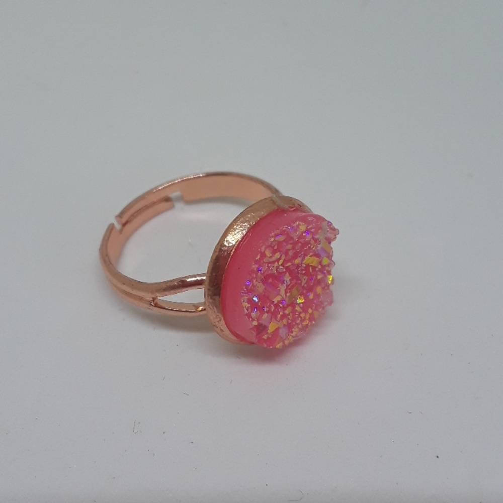 Golden pink ring